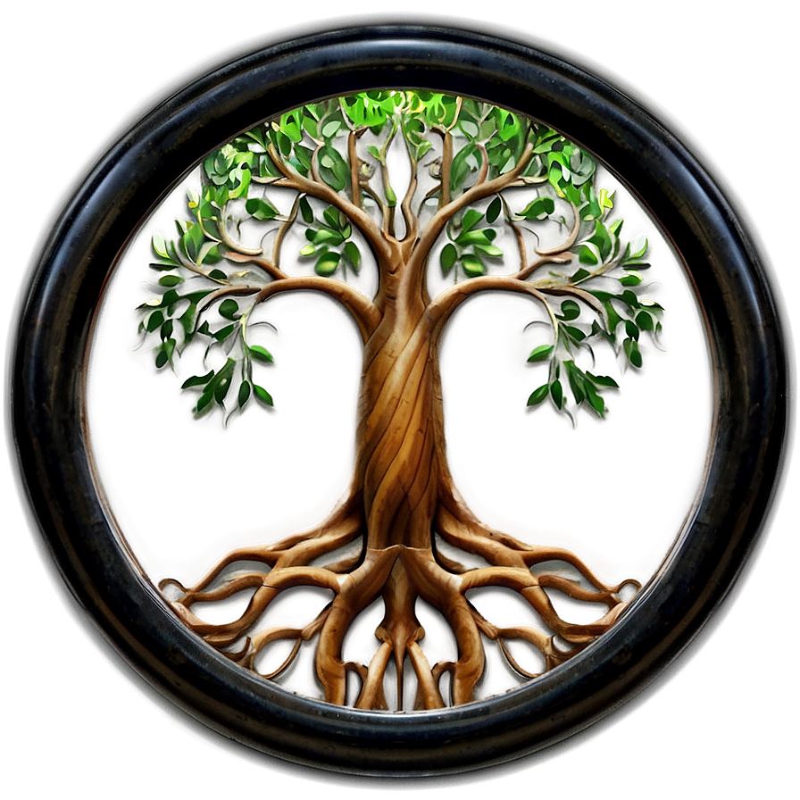 Tree Of Life In Circular Frame Png Bee PNG Image