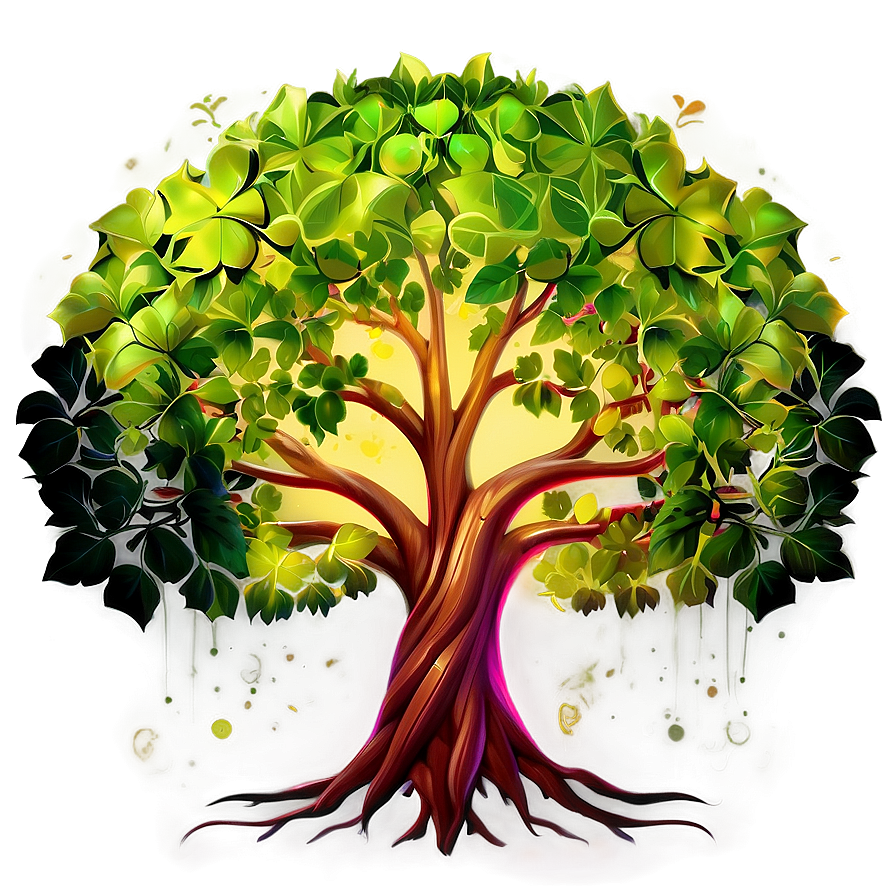 Tree Of Life In Digital Art Style Png Sdu33 PNG Image