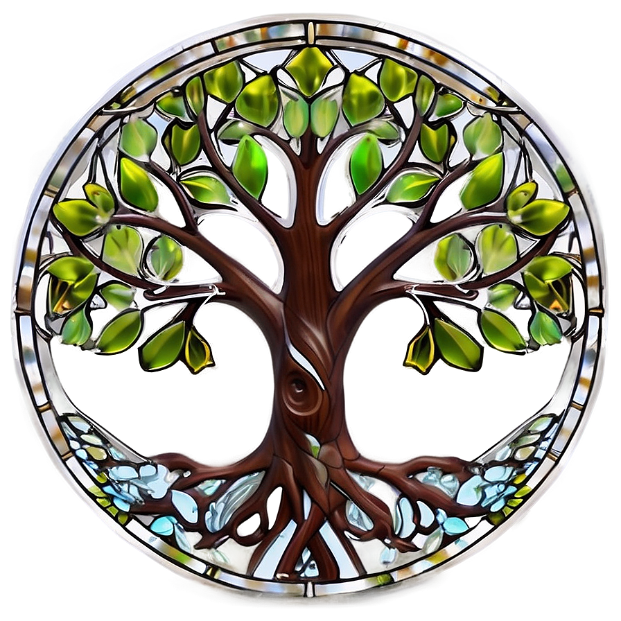 Tree Of Life In Stained Glass Style Png 06122024 PNG Image