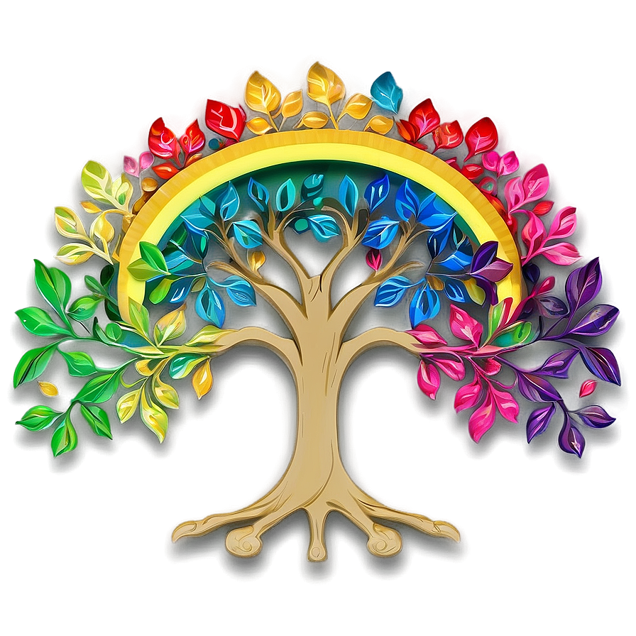 Tree Of Life With Rainbow Leaves Png 78 PNG Image