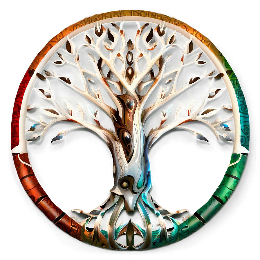 Tree Of Life With Tribal Marks Png Kwe51 PNG Image