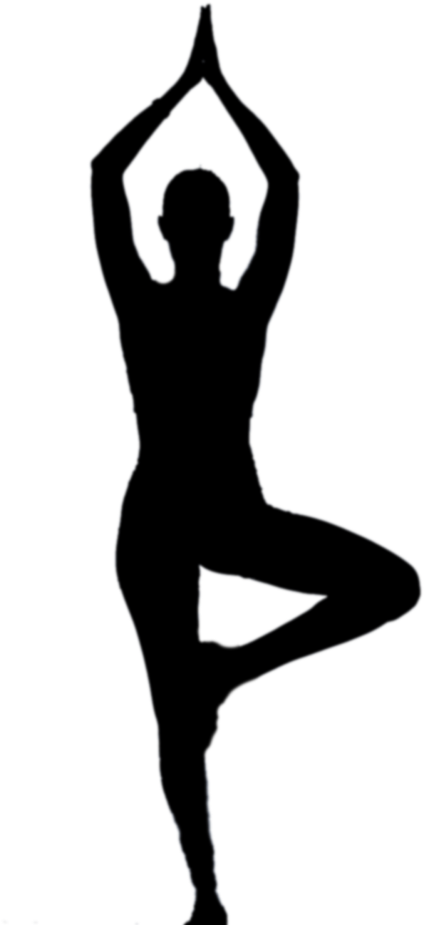 Tree Pose Yoga Silhouette PNG Image