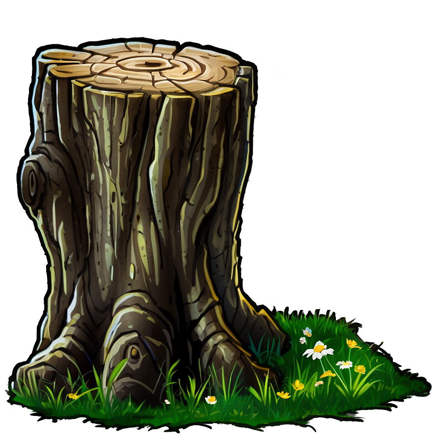 Tree Stump In Meadow Png Egh76 PNG Image