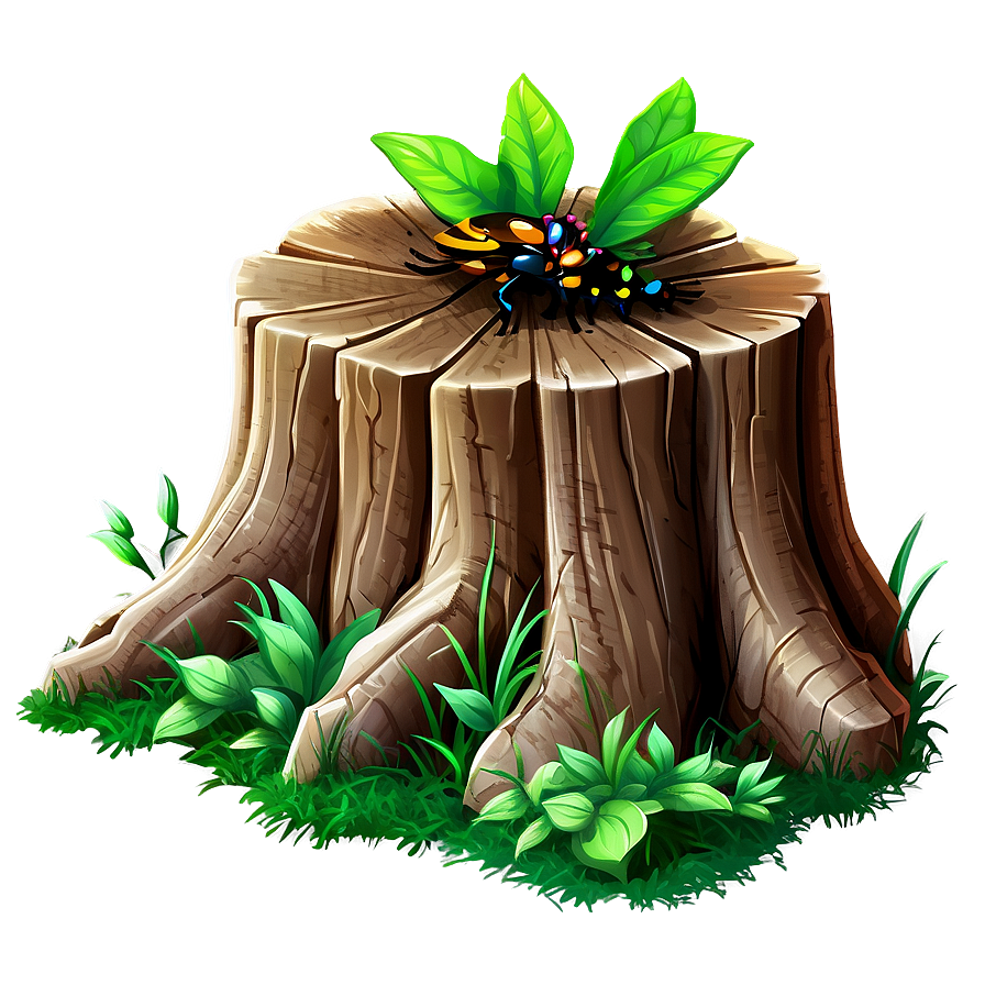 Tree Stump With Insects Png 06132024 PNG Image