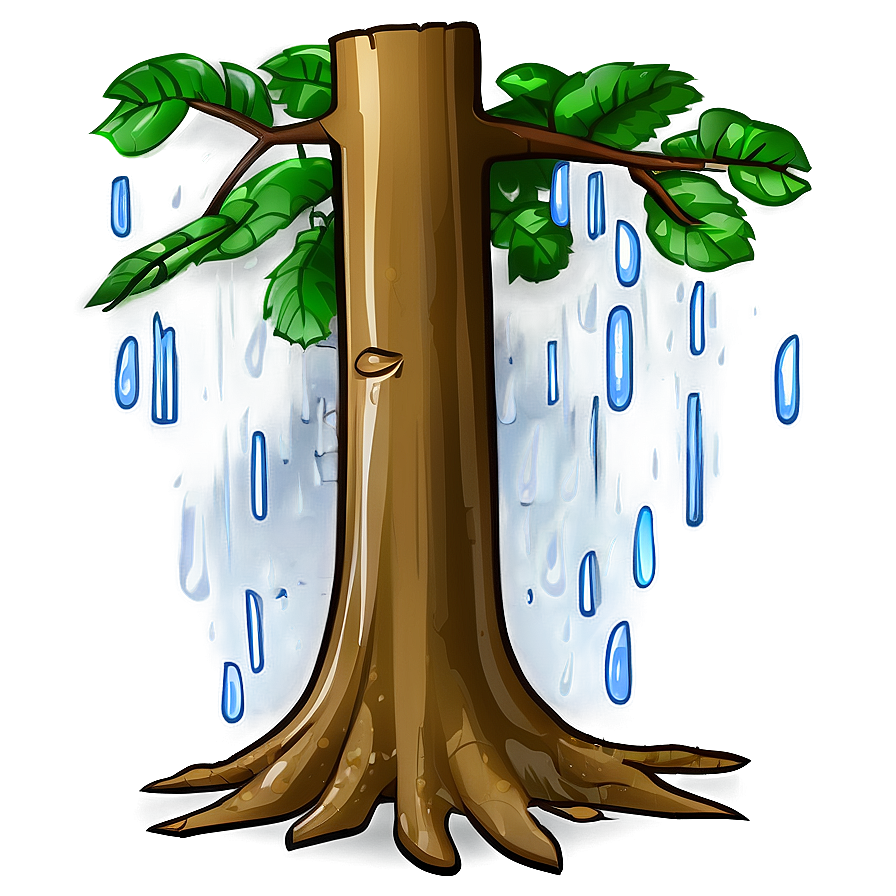 Tree Trunk In Rain Png Nvw92 PNG Image