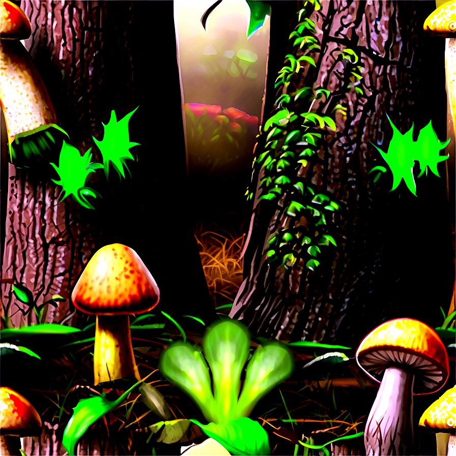 Tree Trunk With Mushrooms Png 57 PNG Image