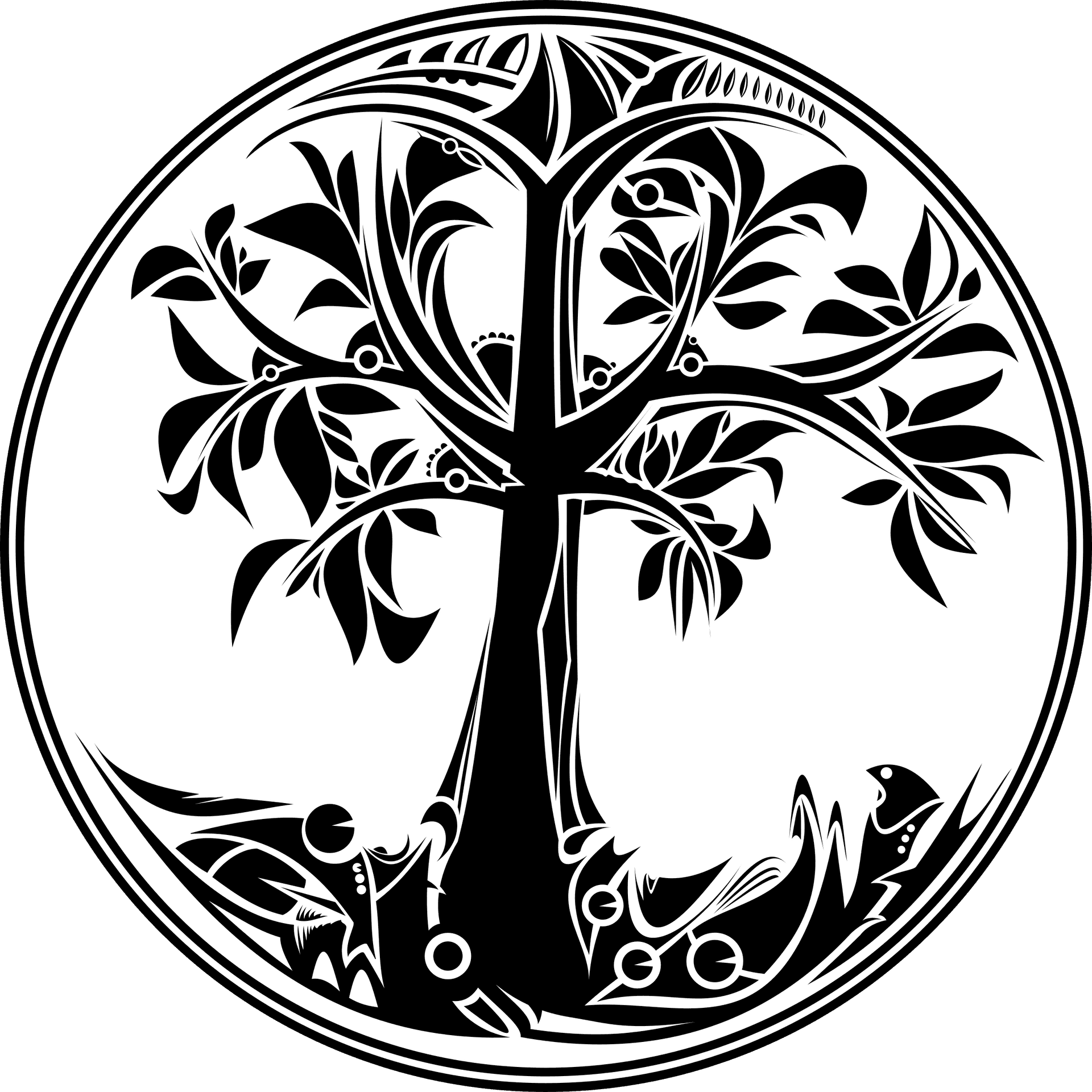 Treeof Life Silhouette Art PNG Image