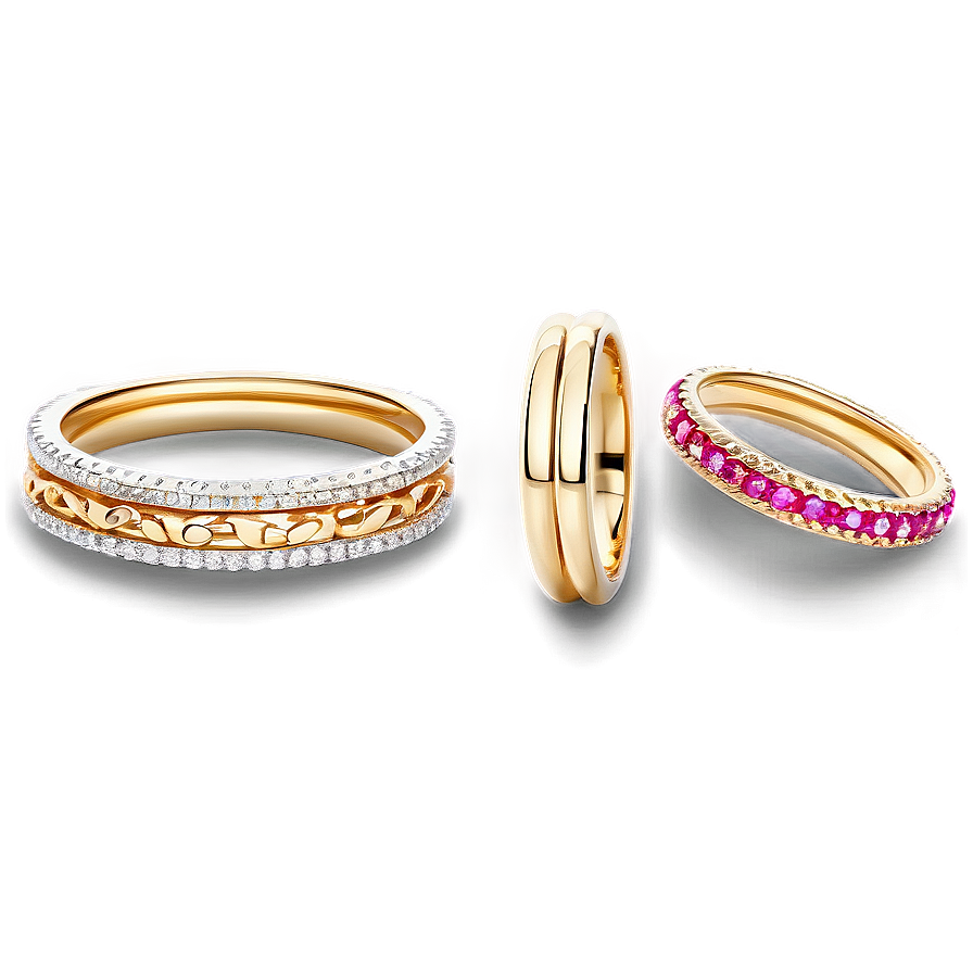 Trendy Stackable Rings Png Waf66 PNG Image