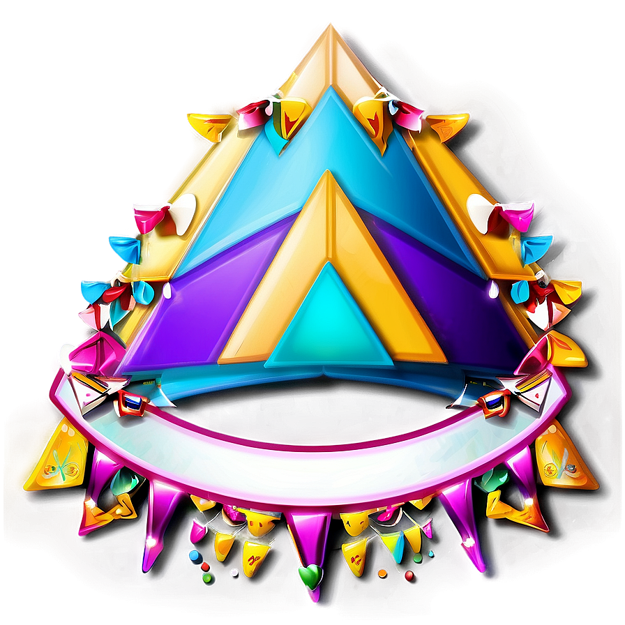 Triangle Banner With Pom Poms Png Ejr PNG Image