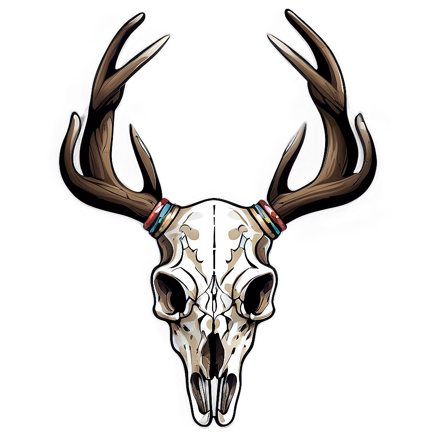 Tribal Deer Skull Drawing Png Mer PNG Image