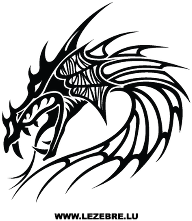 Tribal Dragon Tattoo Design PNG Image