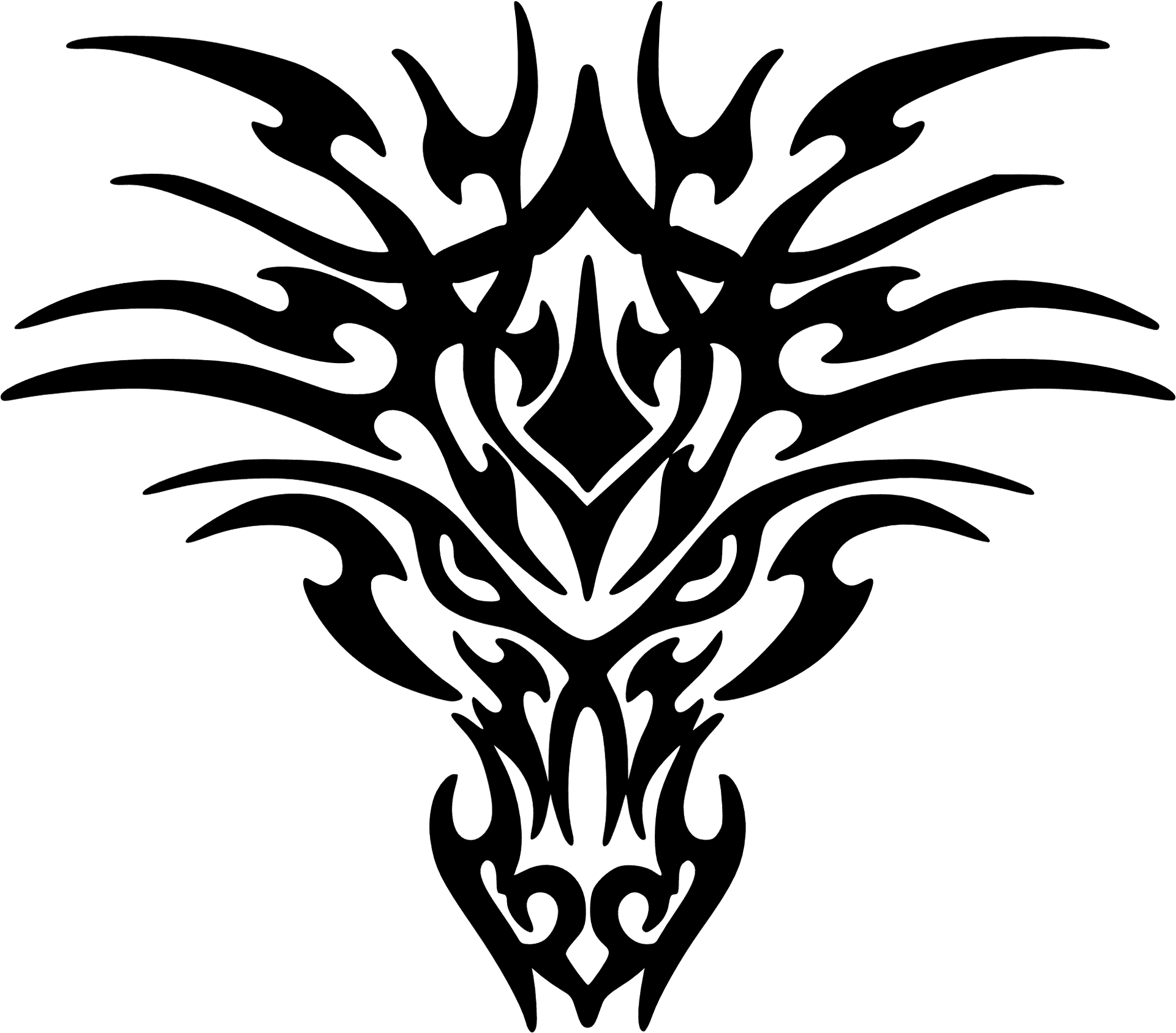 Tribal Dragon Tattoo Design PNG Image