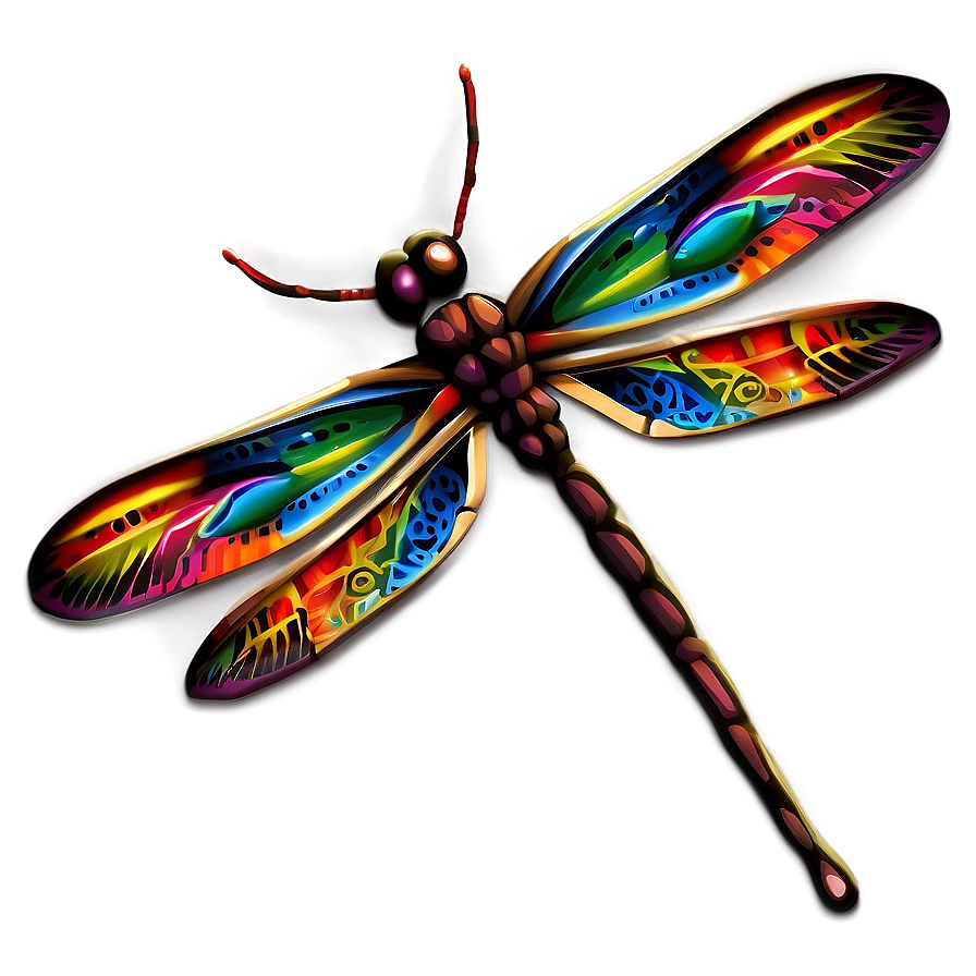 Tribal Dragonfly Png Wig PNG Image