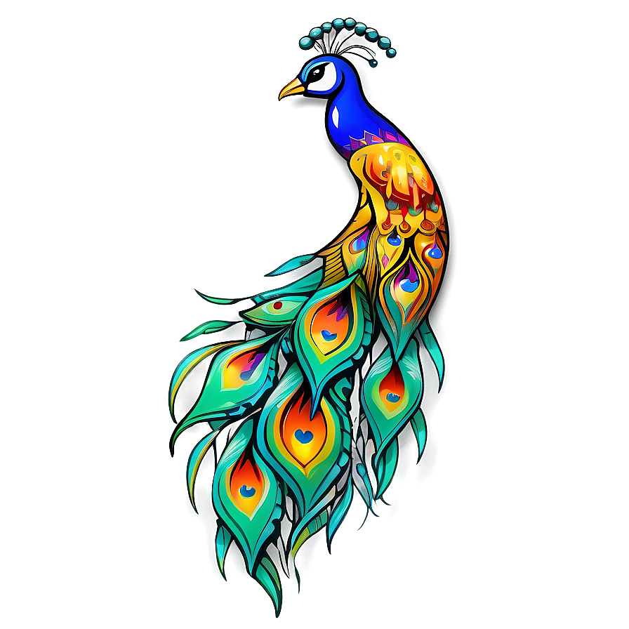 Tribal Peacock Tattoo Png 2 PNG Image