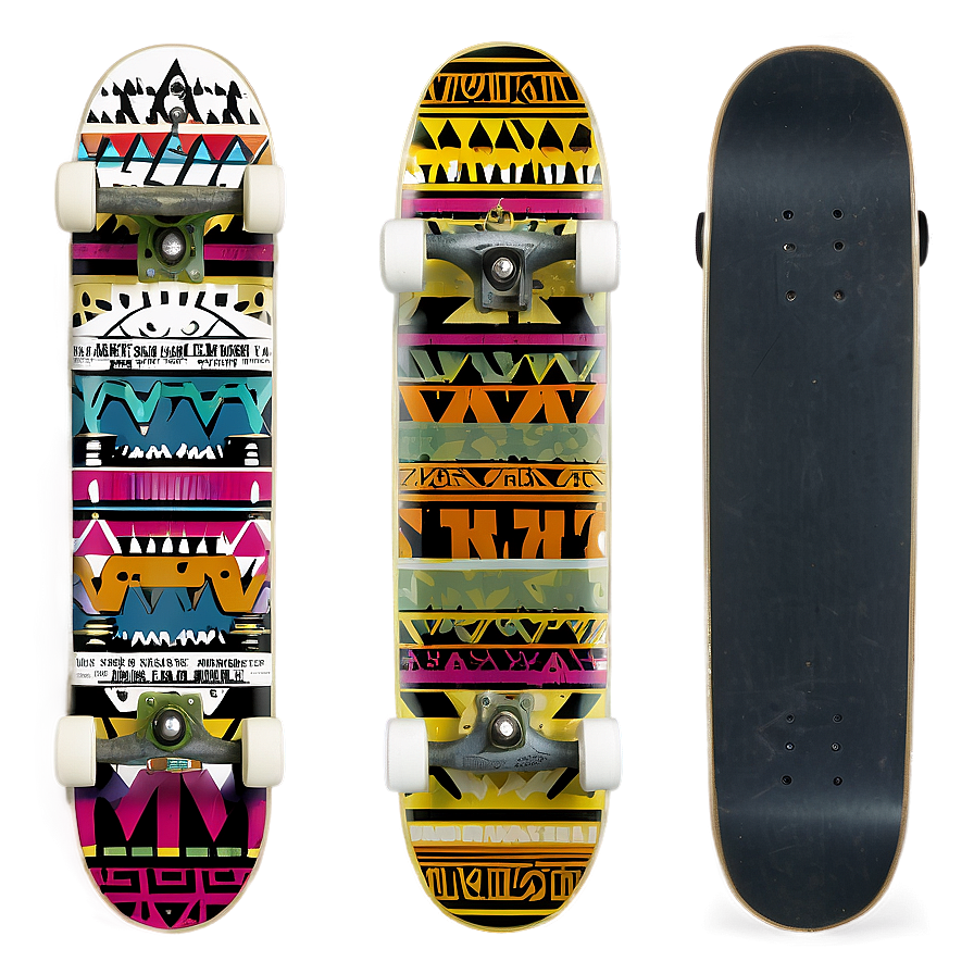 Tribal Skateboard Deck Visual Png Thl49 PNG Image