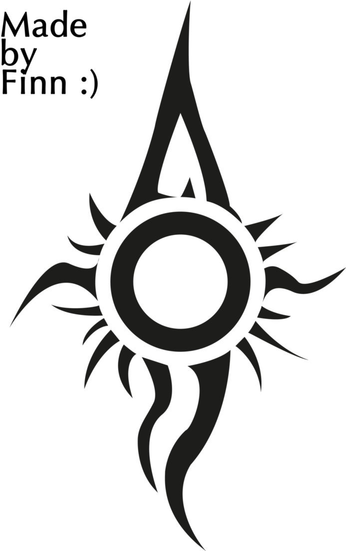 Tribal Sun Flame Tattoo Design Finn PNG Image