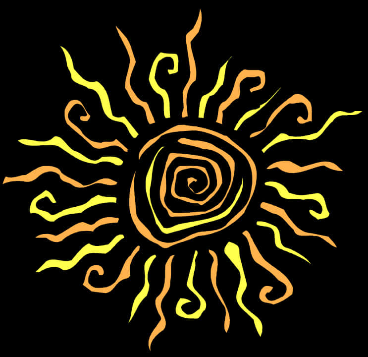 Tribal Sun Illustration PNG Image