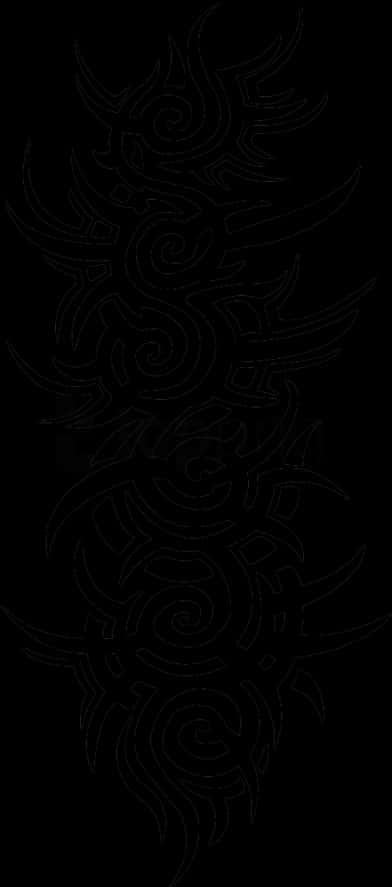 Tribal Tattoo Design Black Background PNG Image