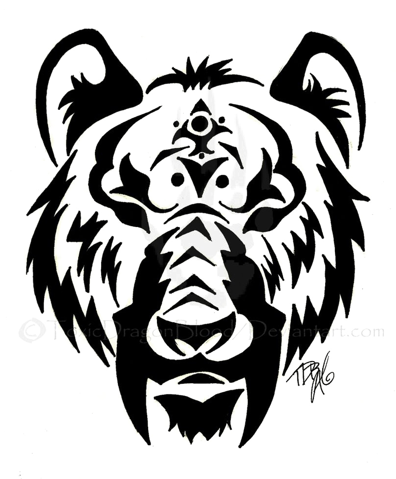 Tribal Tiger Artwork PNG Image