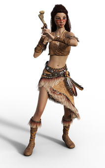 Tribal Warrior Woman3 D Model PNG Image