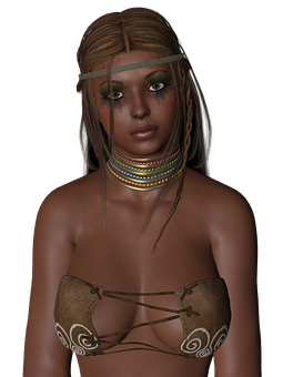 Tribal_ Woman_ Portrait PNG Image