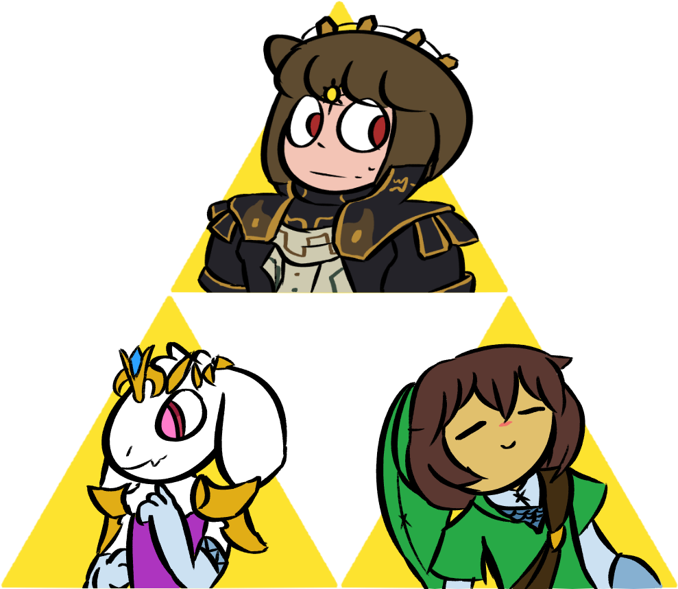 Triforce_ Animated_ Characters PNG Image