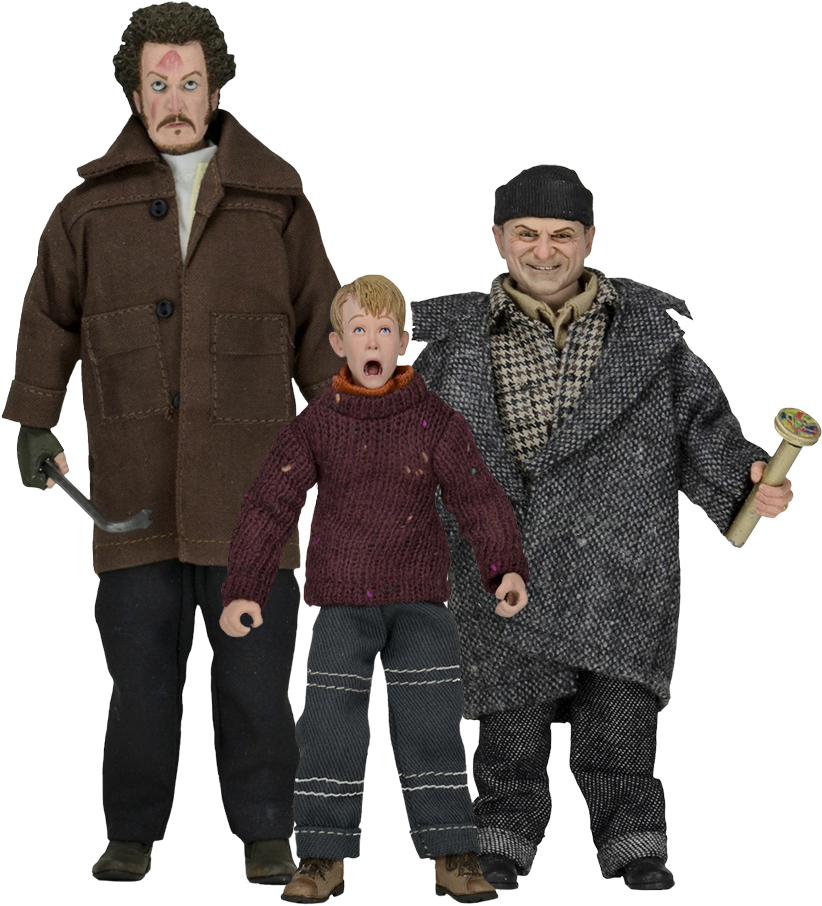 Trio_of_ Figurines_ With_ Expressive_ Faces PNG Image