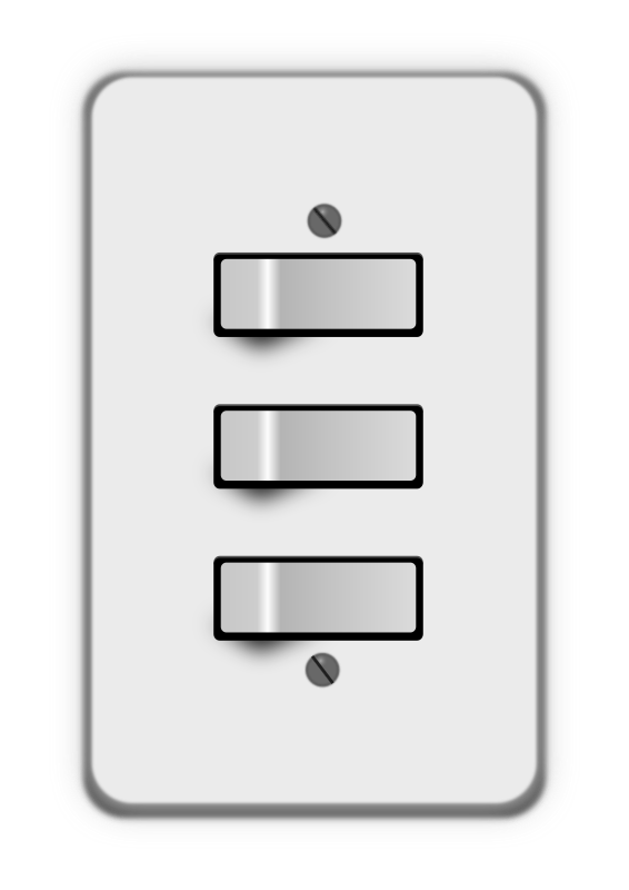 Triple Light Switch Panel PNG Image