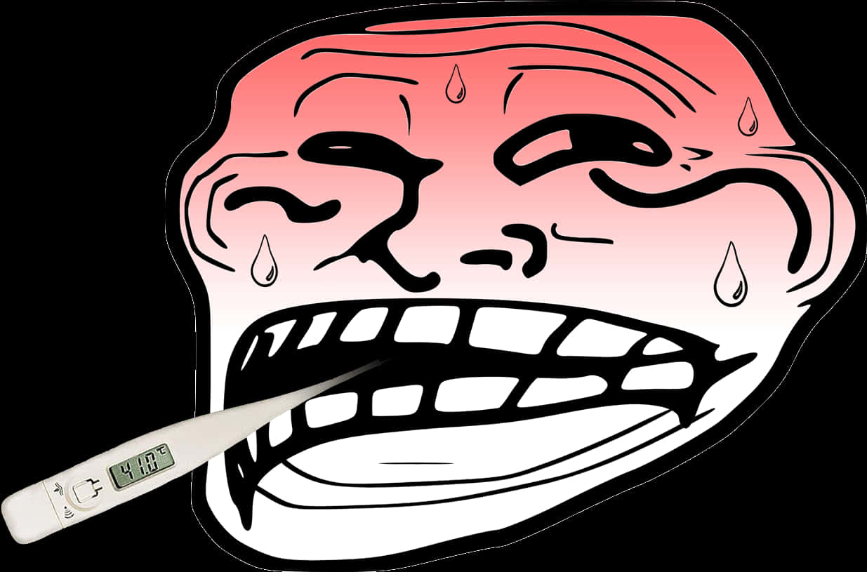 Troll Face Fever Thermometer PNG Image