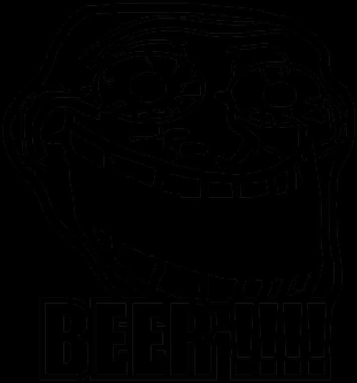 Troll_ Face_ Outline_with_ Text PNG Image