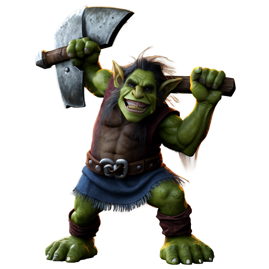 Troll Wielding Axe Png 05232024 PNG Image