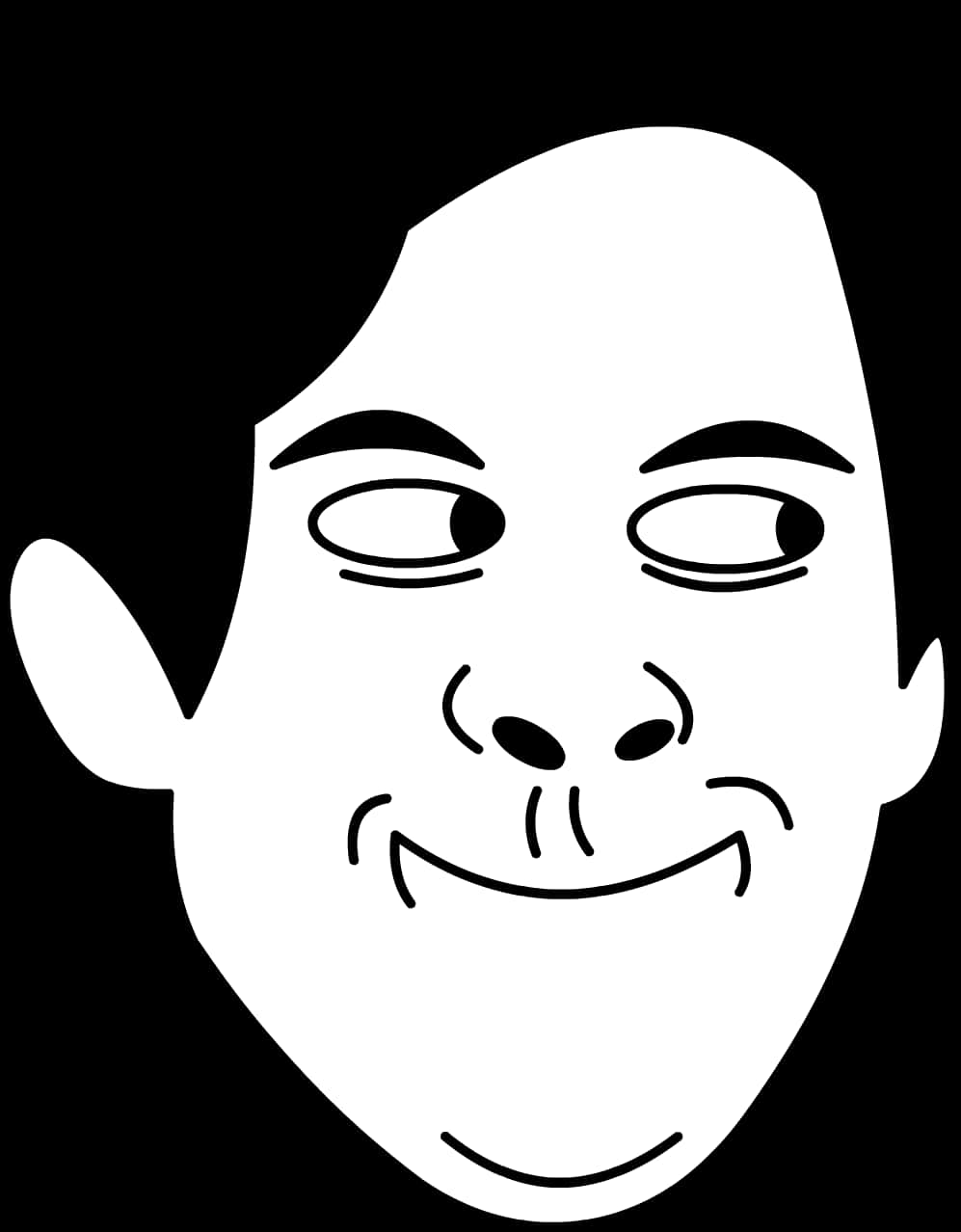 Trollface Meme Blackand White PNG Image