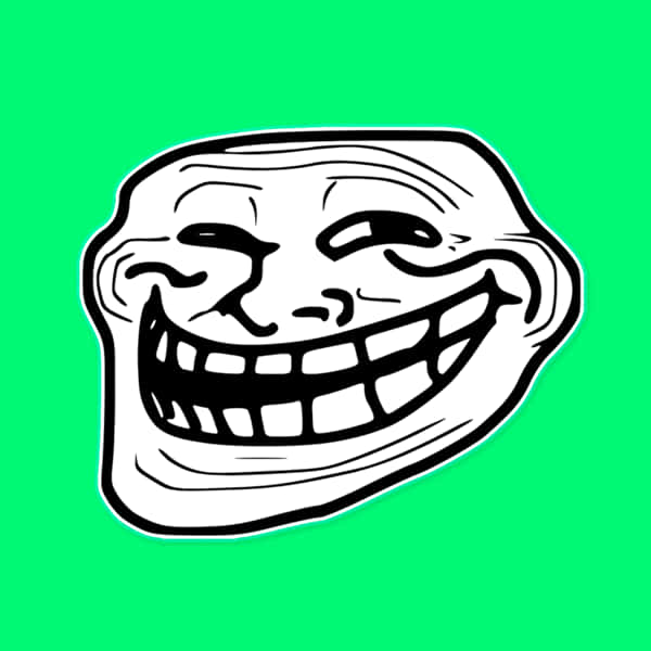 Trollface Meme Green Background PNG Image