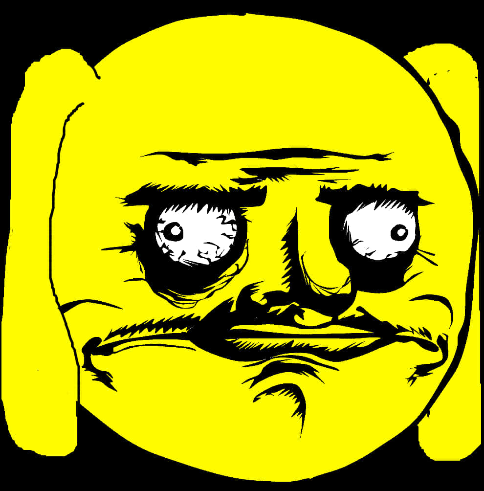 Trollface Yellow Background PNG Image