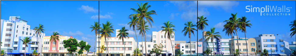 Tropical Art Deco Architecture Panorama PNG Image