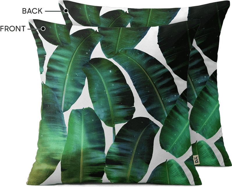 Tropical Banana Leaf Pillow Design PNG Image