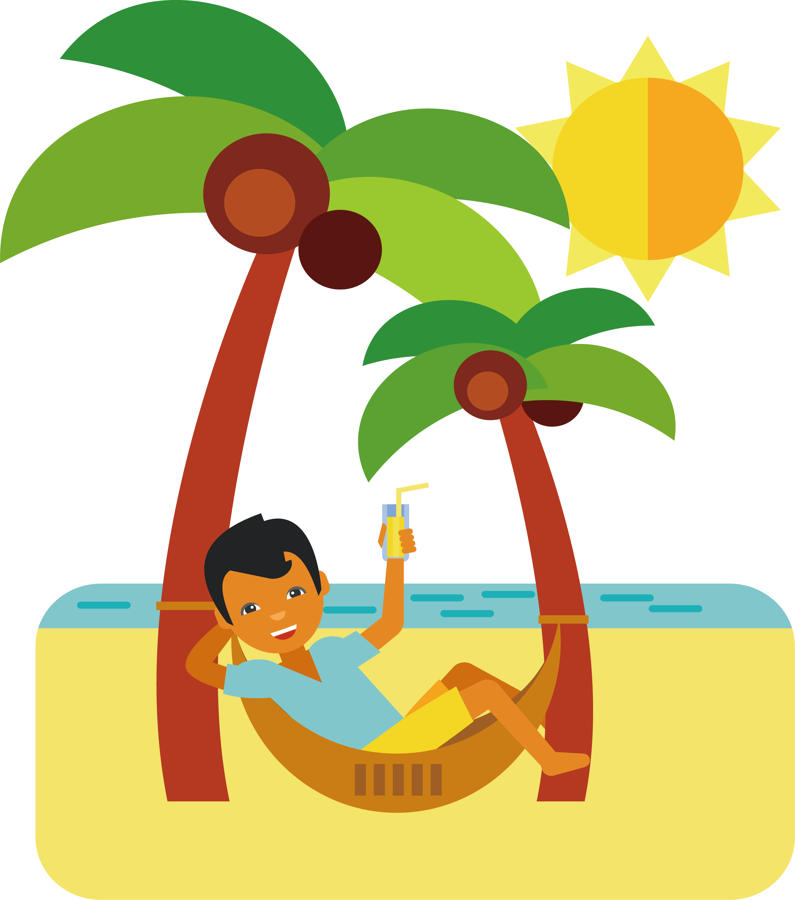 Tropical_ Beach_ Hammock_ Relaxation PNG Image