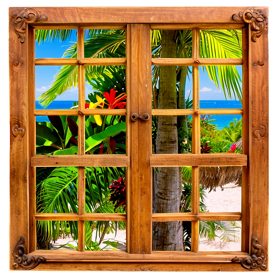 Tropical Beach View Windows Png 92 PNG Image