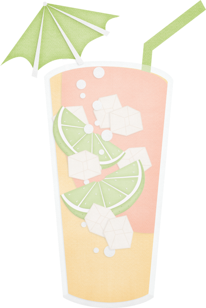 Tropical Citrus Cocktail Illustration PNG Image