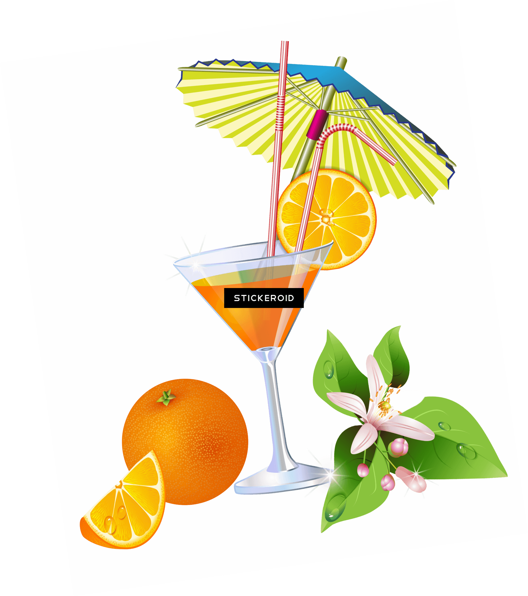 Tropical Cocktail Illustration PNG Image