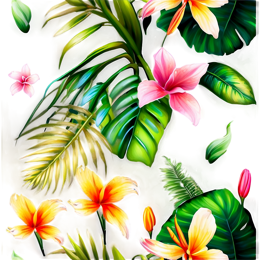 Tropical Floral Pattern Png Kwh42 PNG Image