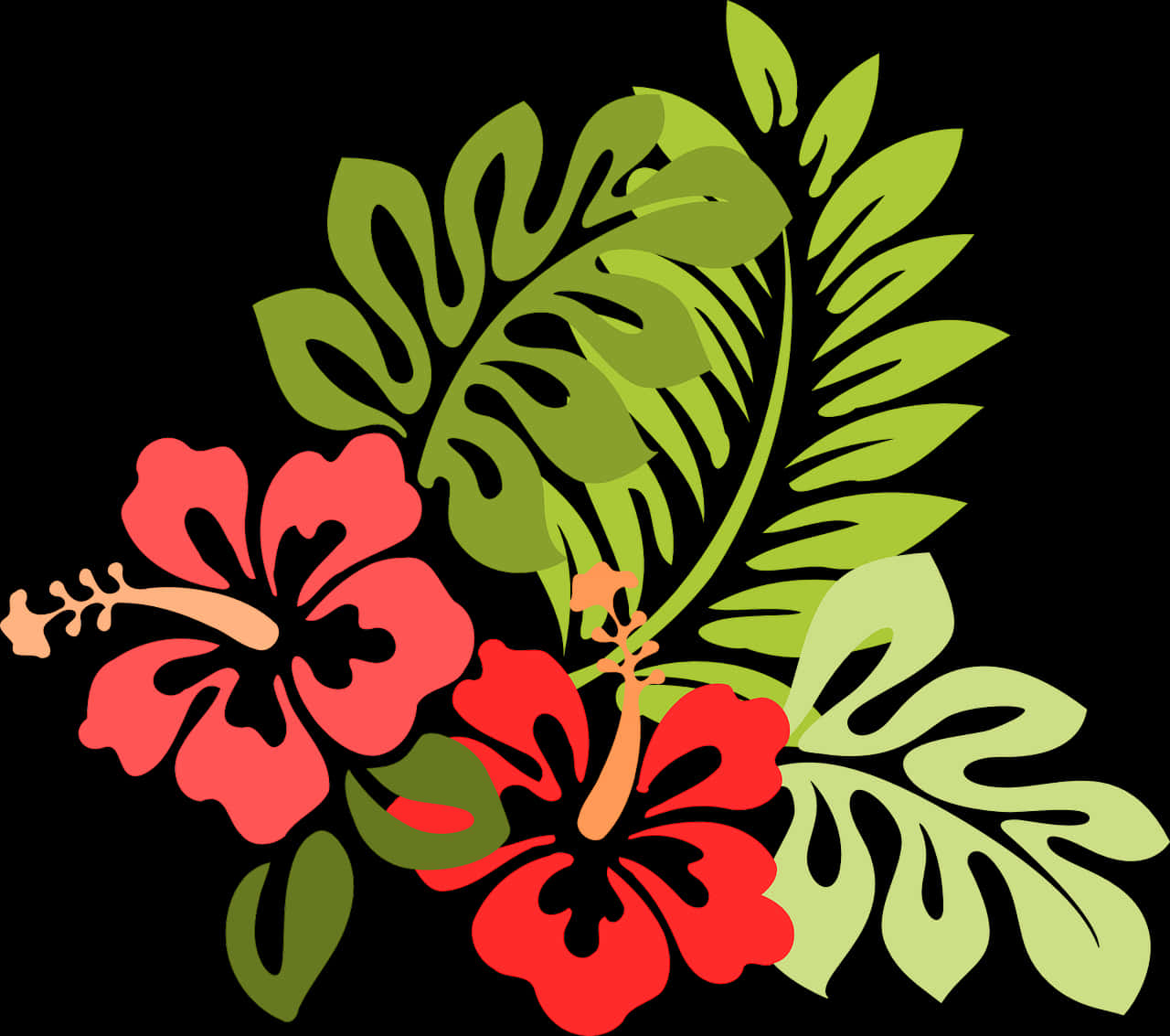 Tropical_ Floral_ Vector_ Graphic PNG Image