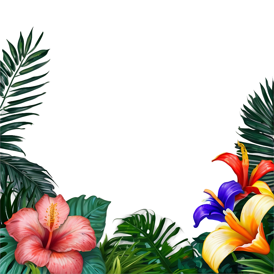 Tropical Flower Frame Png Bbe PNG Image