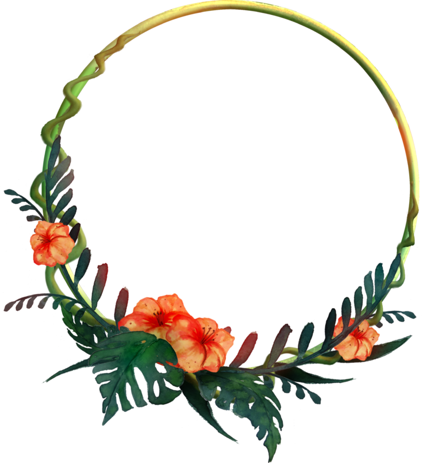 Tropical_ Flower_ Wreath_ P N G_ Clipart PNG Image