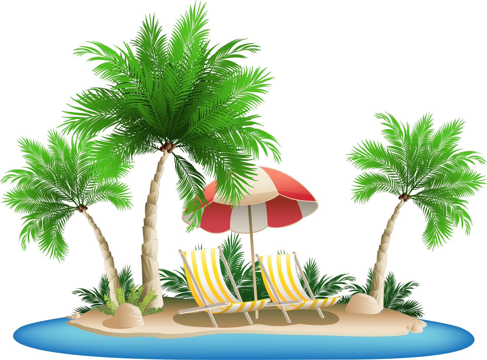 Tropical Island Relaxation Scene PNG Image