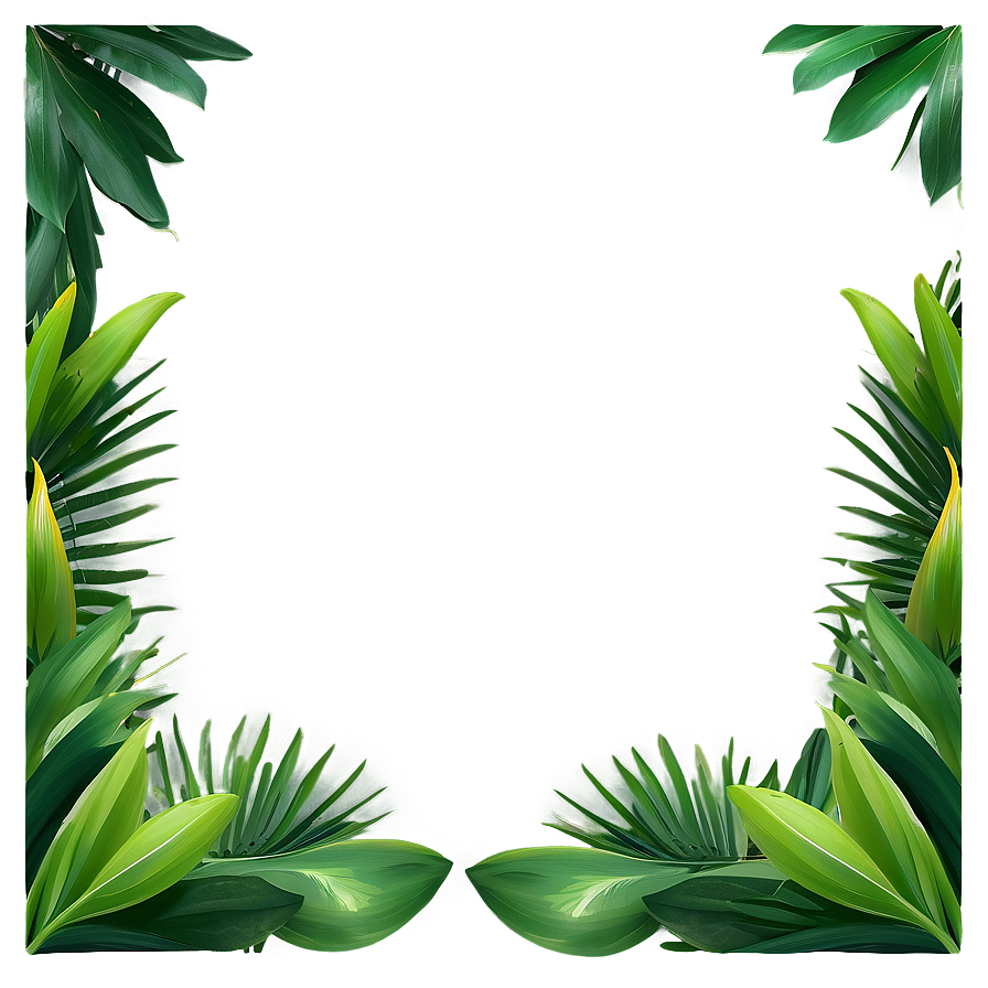 Tropical Leaf Frame Png Ocs76 PNG Image