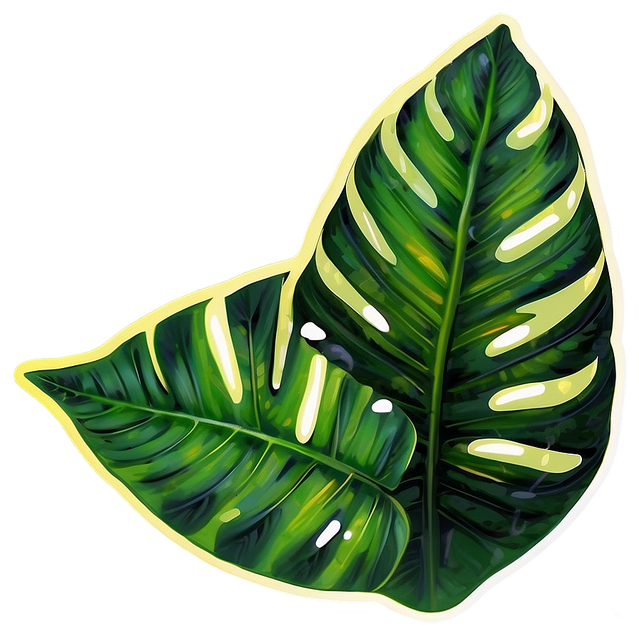 Tropical Leaf Sticker Png 06122024 PNG Image