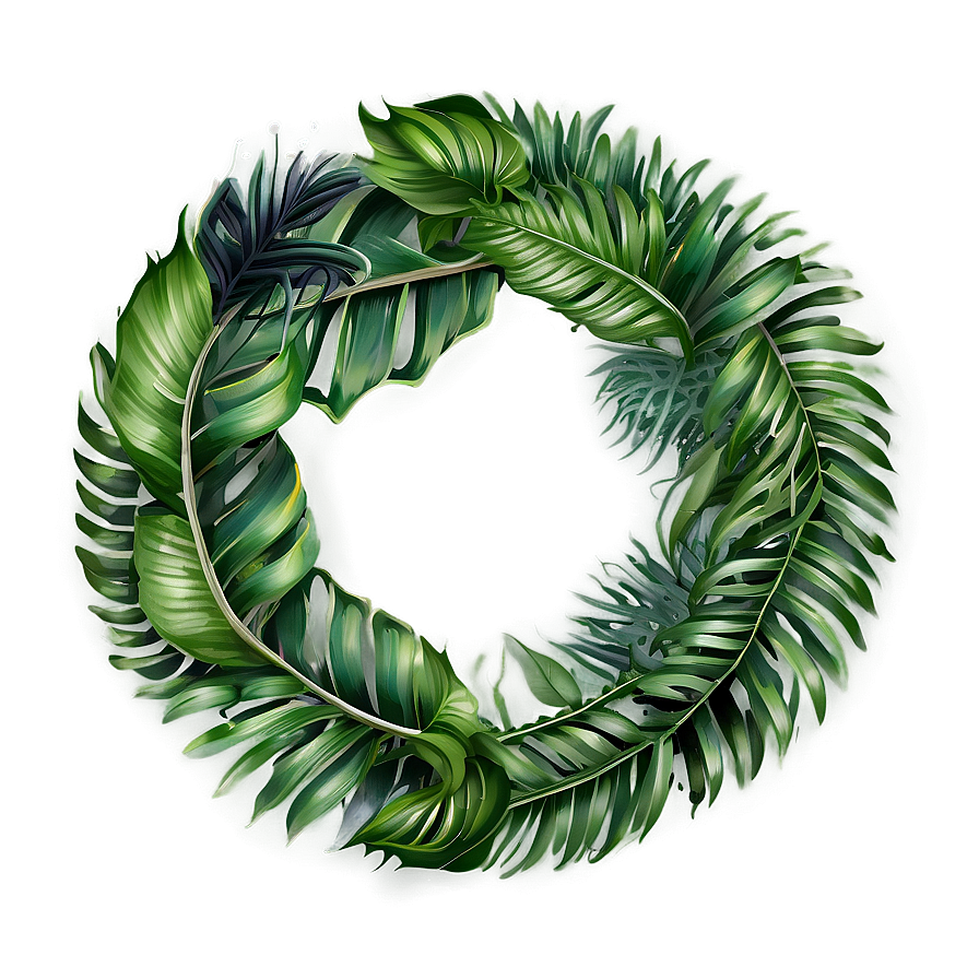 Tropical Leaves Wreath Png Bkm PNG Image