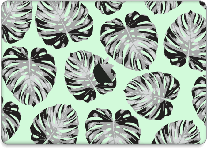 Tropical Monstera Mac Book Skin PNG Image