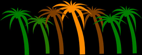 Tropical Palm Silhouettes PNG Image